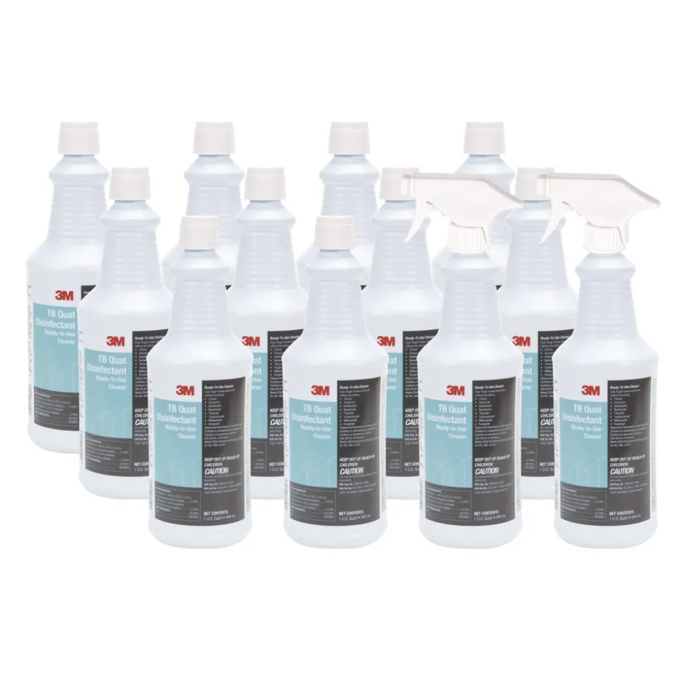 3M 12-Bottle, 2-Spray Trigger/Carton TB Quat Ready-to-Use 32 oz. Disinfectant Cleaner