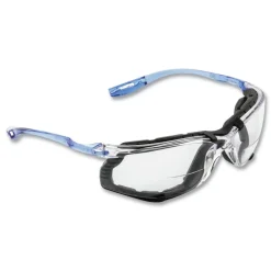 3M CCS plus1.5 Diopter Strength Protective Eyewear with Foam Gasket - Blue Plastic Frame, Clear Polycarbonate Lens