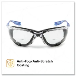 3M CCS plus1.5 Diopter Strength Protective Eyewear with Foam Gasket - Blue Plastic Frame, Clear Polycarbonate Lens
