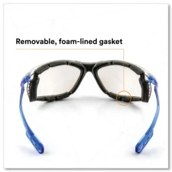 3M CCS Protective Eyewear with Foam Gasket - Blue Plastic Frame/Clear Polycarbonate Lens