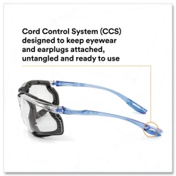 3M CCS Protective Eyewear with Foam Gasket - Blue Plastic Frame/Clear Polycarbonate Lens