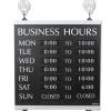 3M Century Series 13 in. x 14 in. Business Hours Sign - Black