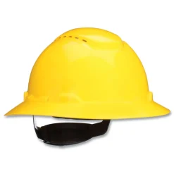 3M H-800 SecureFit H-Series 4-Point Pressure Diffusion Ratchet Suspension Vented Hat with UV Indicator - Yellow