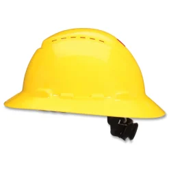 3M H-800 SecureFit H-Series 4-Point Pressure Diffusion Ratchet Suspension Vented Hat with UV Indicator - Yellow