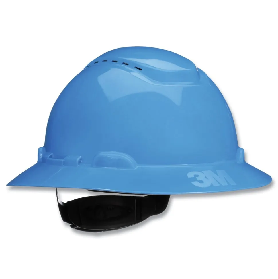 3M H-800 SecureFit H-Series 4-Point Pressure Diffusion Ratchet Suspension Vented Hat with UV Indicator - Blue