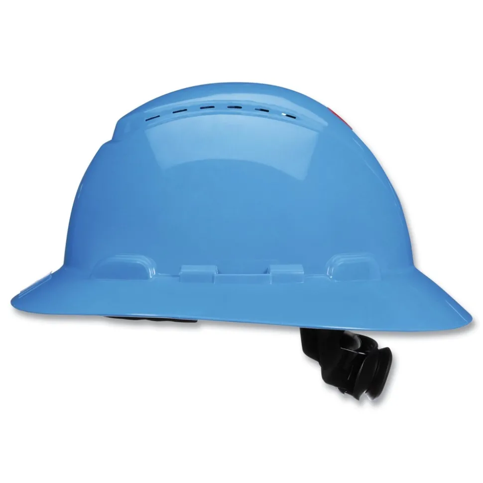 3M H-800 SecureFit H-Series 4-Point Pressure Diffusion Ratchet Suspension Vented Hat with UV Indicator - Blue