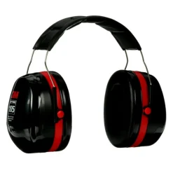 3M Peltor Optime 105 High Performance 30 dB NRR Ear Muffs - Black/Red