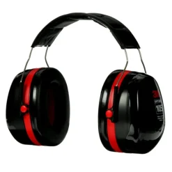 3M Peltor Optime 105 High Performance 30 dB NRR Ear Muffs - Black/Red
