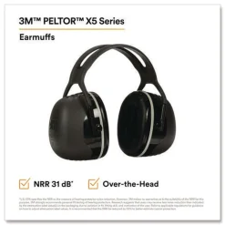3M PELTOR X Series 31 dB NRR Earmuffs - Black