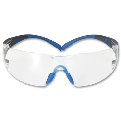 3M SecureFit 400 Series Plastic Frame Polycarbonate Lens Protective Eyewear - Black/Blue Frame/Clear Lens