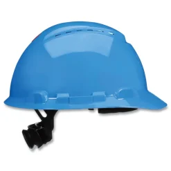 3M SecureFit H-Series 4-Point Pressure Diffusion Ratchet Suspension H-700 Vented Cap with UV Indicator Hard Hats - Blue