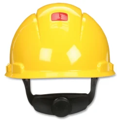 3M SecureFit H-Series 4-Point Pressure Diffusion Ratchet Suspension H-700 Vented Cap with UV Indicator Hard Hats - Yellow