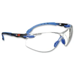 3M Solus 1000 Series Safety Glasses - Blue Plastic Frame Clear Polycarbonate Lens