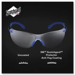 3M Solus 1000 Series Safety Glasses - Blue Plastic Frame Clear Polycarbonate Lens