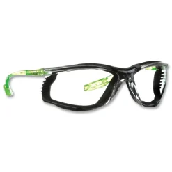 3M Solus CCS Series Protective Eyewear - Green Plastic Frame Clear Polycarbonate Lens