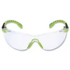3M Solus 1000-Series Safety Glasses - Black/Green Plastic Frame Clear Polycarbonate Lens