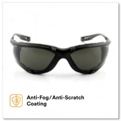 3M Virtua CCS Protective Eyewear with Foam Gasket - Black/Gray Plastic Frame Gray Polycarbonate Lens