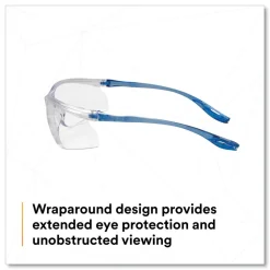 3M Virtua Plastic Frame Polycarbonate Lens Sport CCS Protective Eyewear - Blue Frame/Clear Lens