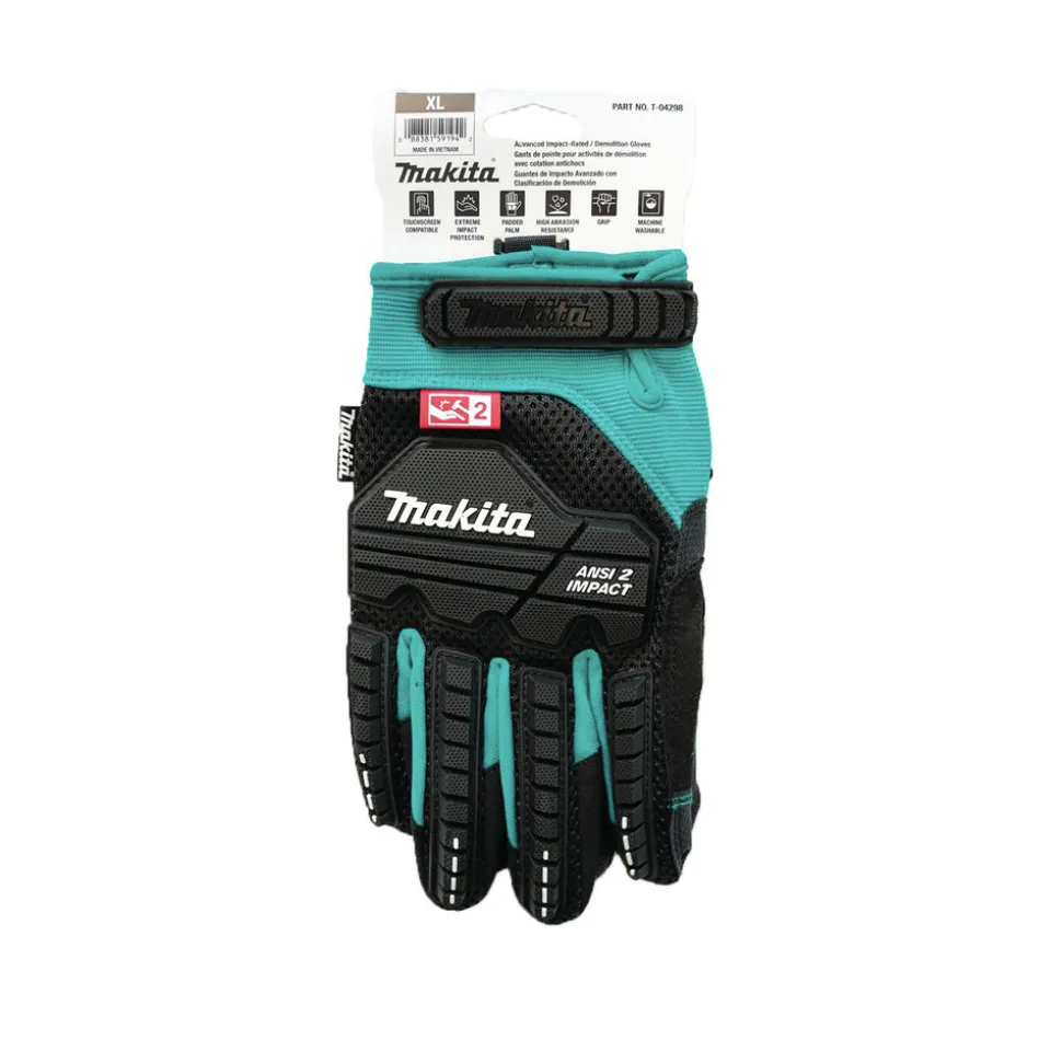 Makita Advanced ANSI 2 Impact-Rated Demolition Gloves - Medium