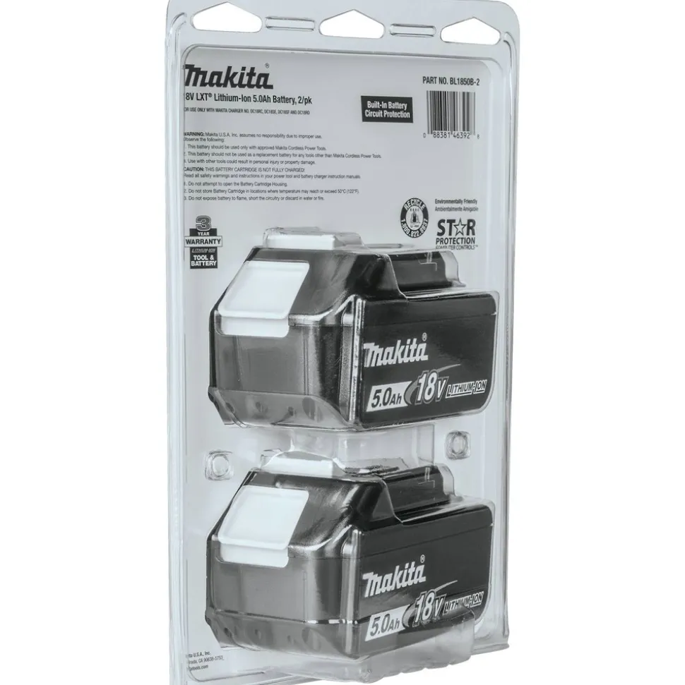 Makita 2-Piece 18V LXT Lithium-Ion Batteries (5 Ah)