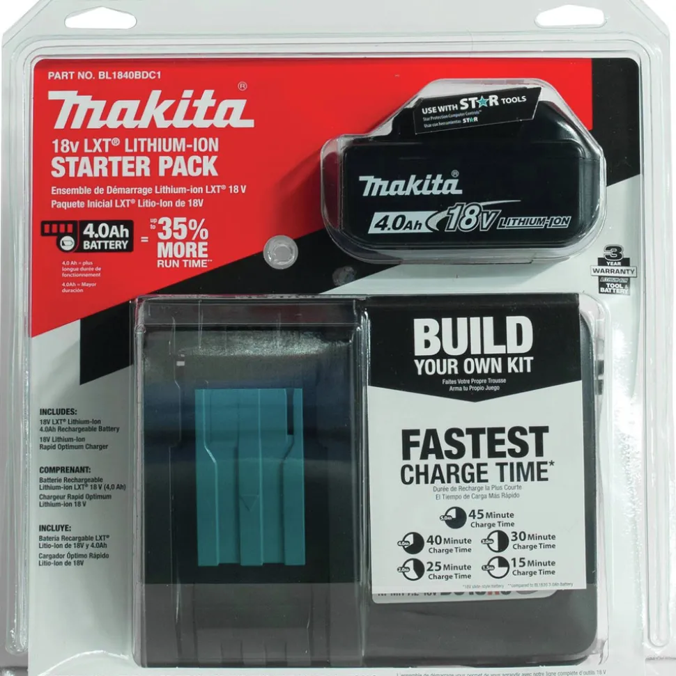 Makita 18V LXT 4 Ah Lithium-Ion Compact Battery and Rapid Charger Kit