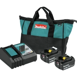 Makita 18V LXT Lithium-Ion 5 in. Cordless Random Orbit Sander and 2 Batteries with Rapid Optimum Charger Bundle (4 Ah)