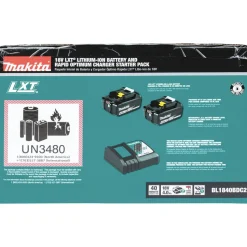 Makita 18V LXT Lithium-Ion Battery and Rapid Optimum Charger Starter Pack (4 Ah)