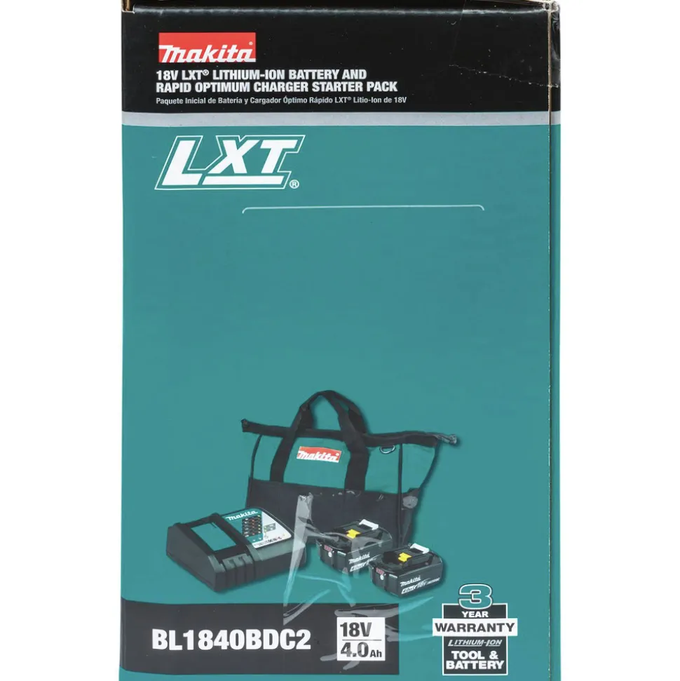 Makita 18V LXT Lithium-Ion Battery and Rapid Optimum Charger Starter Pack (4 Ah)