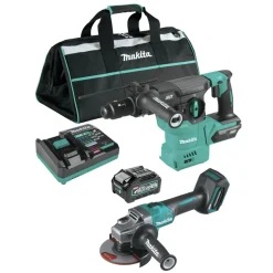 Makita 40V max XGT 1‑3/16 in. SDS‑Plus Rotary Hammer Kit with Interchangeable Chuck and 4‑1/2 in. / 5 in. Angle Grinder with Electric Brake Virtual Bundle