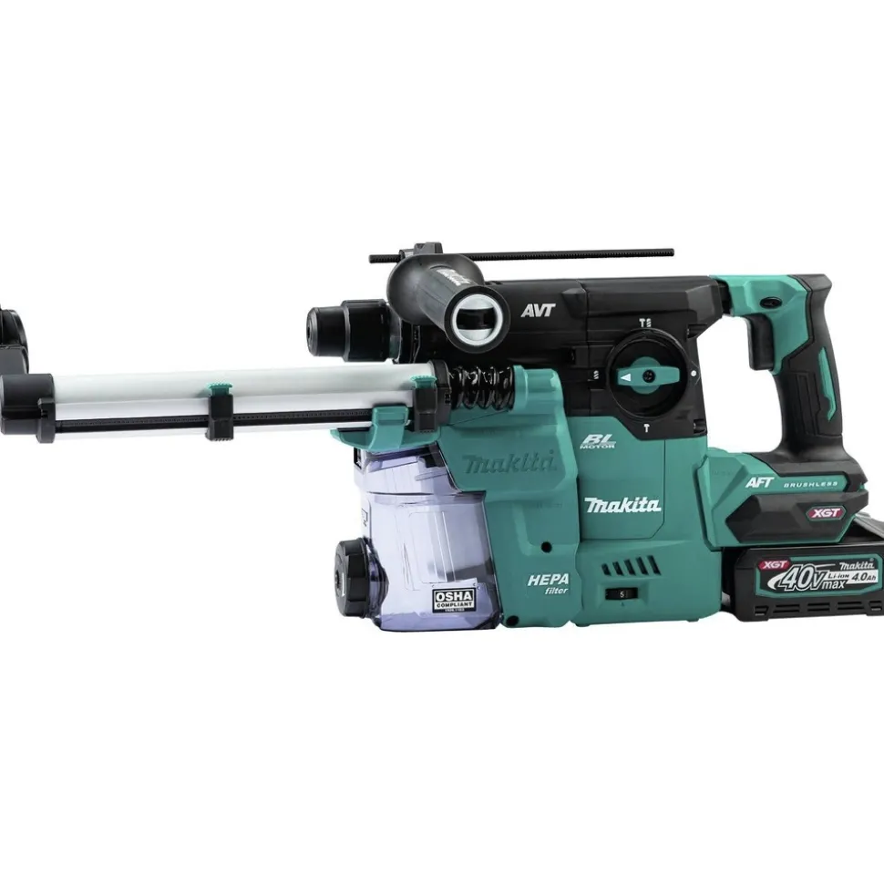 Makita 40V max XGT 1‑3/16 in. SDS‑Plus Cordless Rotary Hammer Kit with Dust Extractor and 4‑1/2 in. / 5 in. Angle Grinder with Electric Brake Virtual Bundle