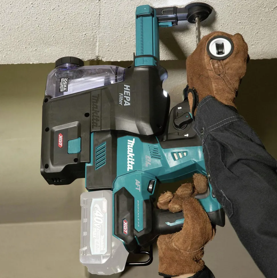 Makita 40V max XGT AWS Capable Brushless Lithium-Ion 1-1/8 in. Cordless AVT Rotary Hammer with Dust Extractor, accepts SDS-MAX, AFT bits (Tool Only)