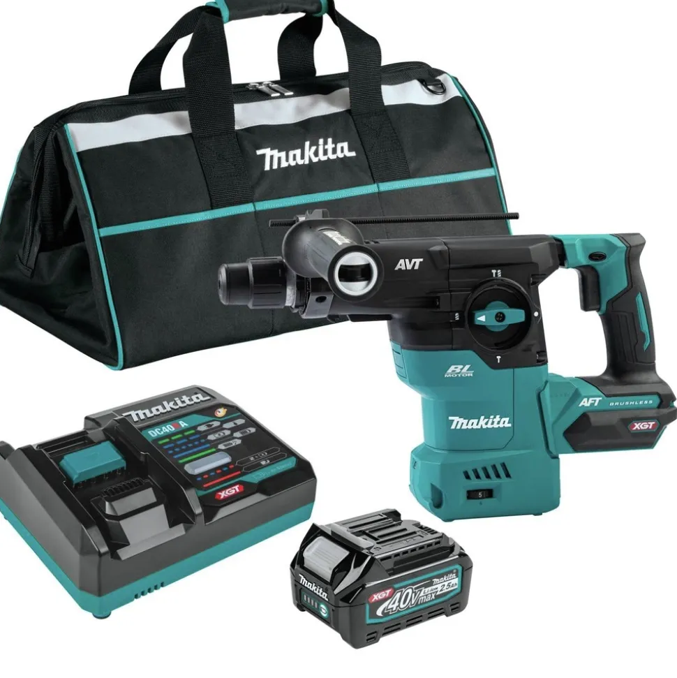 Makita 40V Max XGT Brushless Lithium-Ion 1-3/16 in. Cordless AVT AWS Rotary Hammer Kit (4 Ah)