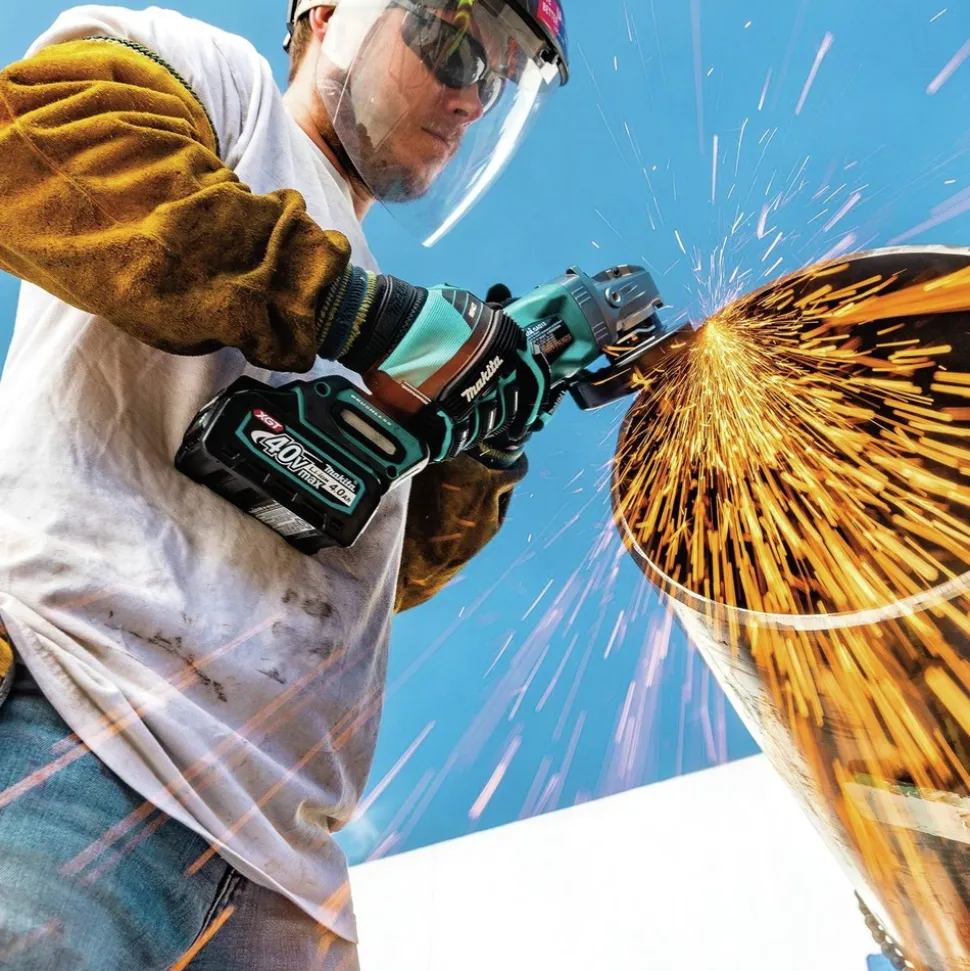 Makita 40V MAX XGT Brushless Lithium-Ion Cordless 5 in. X-LOCK Paddle Switch Angle Grinder Kit with Electric Brake (4 Ah)