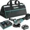 Makita 40V Max XGT Brushless Lithium-Ion 5 in. Cordless X-LOCK AWS Angle Grinder with Electric Brake Kit (4 Ah)