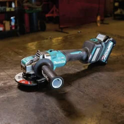 Makita 40V Max XGT Brushless Lithium-Ion 5 in. Cordless X-LOCK AWS Angle Grinder with Electric Brake Kit (4 Ah)