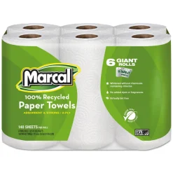 Marcal 6181 2 Ply 5-1/2 in. x 11 in. 100% Premium Recycled Kitchen Roll Towels (24/Carton)