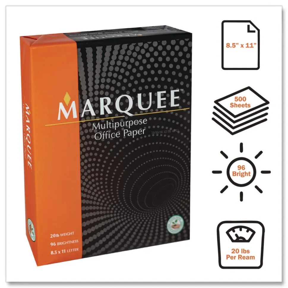 Marquee 8.5 in. x 11 in. 20 lb Bond Weight Multipurpose Office Paper - White (1-Pallet)