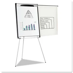 MasterVision 39 in. - 72 in. High Tripod Extension Bar Magnetic Dry-Erase Easel - Black/Silver