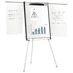MasterVision 39 in. - 72 in. High Tripod Extension Bar Magnetic Dry-Erase Easel - Black/Silver