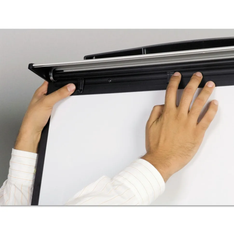 MasterVision 39 in. - 72 in. High Tripod Extension Bar Magnetic Dry-Erase Easel - Black/Silver