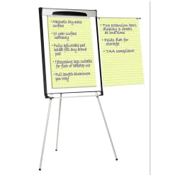 MasterVision 39 in. - 72 in. High Tripod Extension Bar Magnetic Dry-Erase Easel - Black/Silver