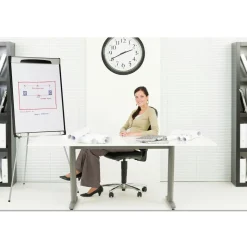 MasterVision 39 in. - 72 in. High Tripod Extension Bar Magnetic Dry-Erase Easel - Black/Silver