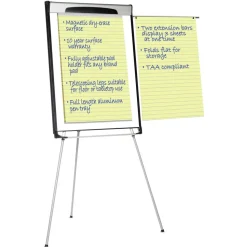 MasterVision 39 in. - 72 in. High Tripod Extension Bar Magnetic Dry-Erase Easel - Black/Silver