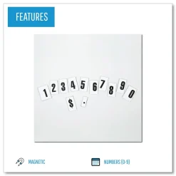 MasterVision 0.75 in. Numbers Interchangeable Magnetic Board Accessories - Black
