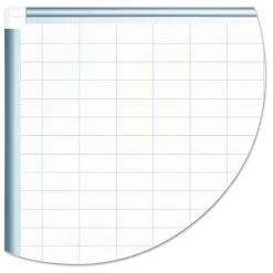 MasterVision 48 in. x 36 in. 2 in. x 3 in. Cells Gridded Magnetic Steel Dry Erase Project Planning Board - White Surface/Satin Aluminum Frame