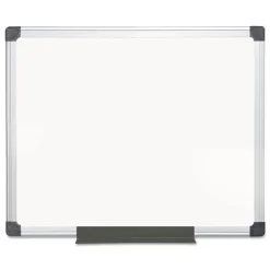 MasterVision 24 in. x 36 in. Aluminum Frame Value Melamine Dry Erase Board - White