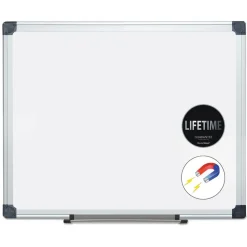 MasterVision 24 in. x 36 in. Aluminum Frame Porcelain Value Dry Erase Board - White