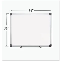MasterVision 24 in. x 36 in. Aluminum Frame Porcelain Value Dry Erase Board - White