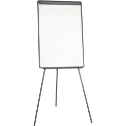 MasterVision 22.5 in. x 42 in. Basic Tripod Melamine Presentation Easel - White/Black