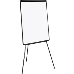 MasterVision 22.5 in. x 42 in. Basic Tripod Melamine Presentation Easel - White/Black